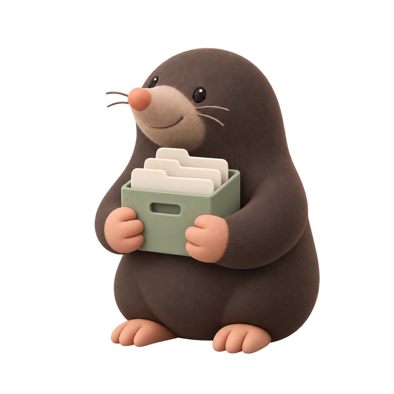 Mole carrying a backup box